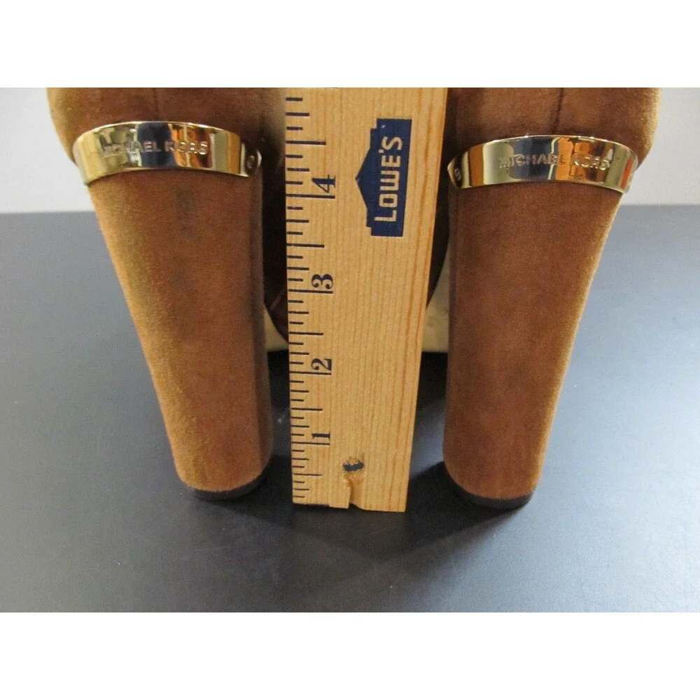 Michael Kors Haven Suede Boots Camel Tan Women’s Size 8 Platform Block Heel